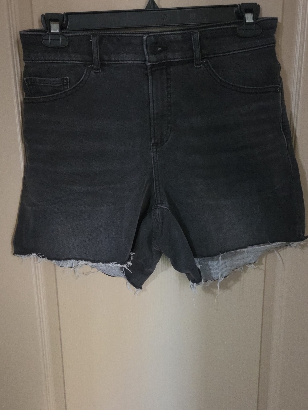 Express Blackwashed High-Rise Cutoff Jean Shorts